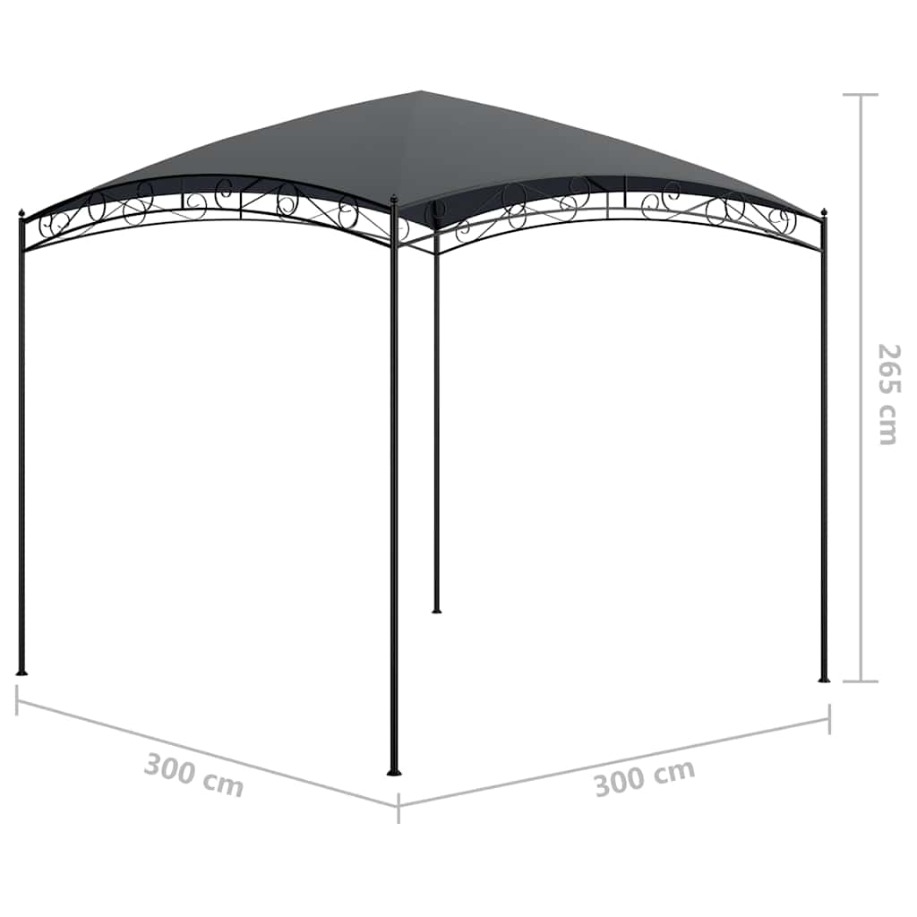 Pavėsinė, antracito spalvos, 3x3x2,65m, 180 g/m² Pavėsinė, antracito spalvos, 3x3x2,65m, 180 g/m²