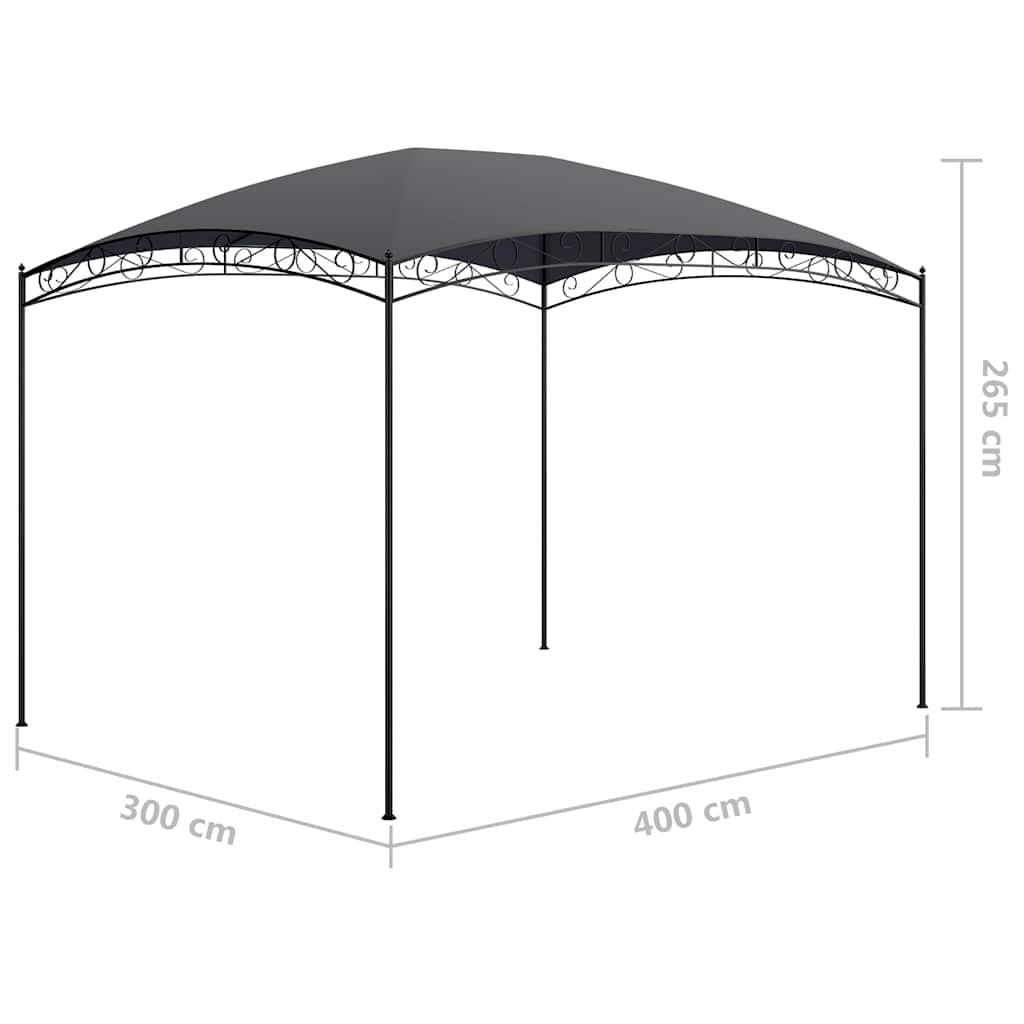 Pavėsinė, antracito spalvos, 3x4x2,65m, 180 g/m² Pavėsinė, antracito spalvos, 3x4x2,65m, 180 g/m²