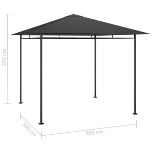 Pavėsinė, antracito spalvos, 3x3x2,7m, 180g/m²