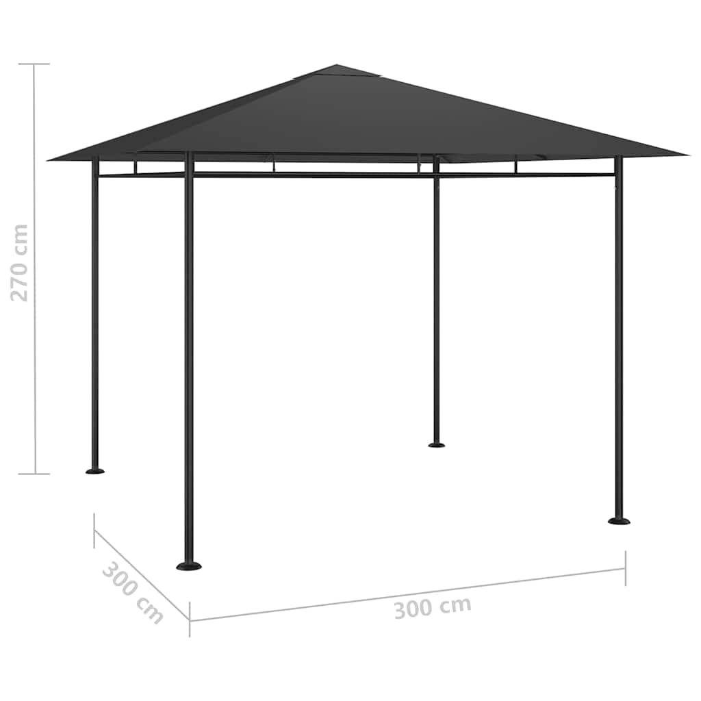 Pavėsinė, antracito spalvos, 3x3x2,7m, 180g/m² Pavėsinė, antracito spalvos, 3x3x2,7m, 180g/m²