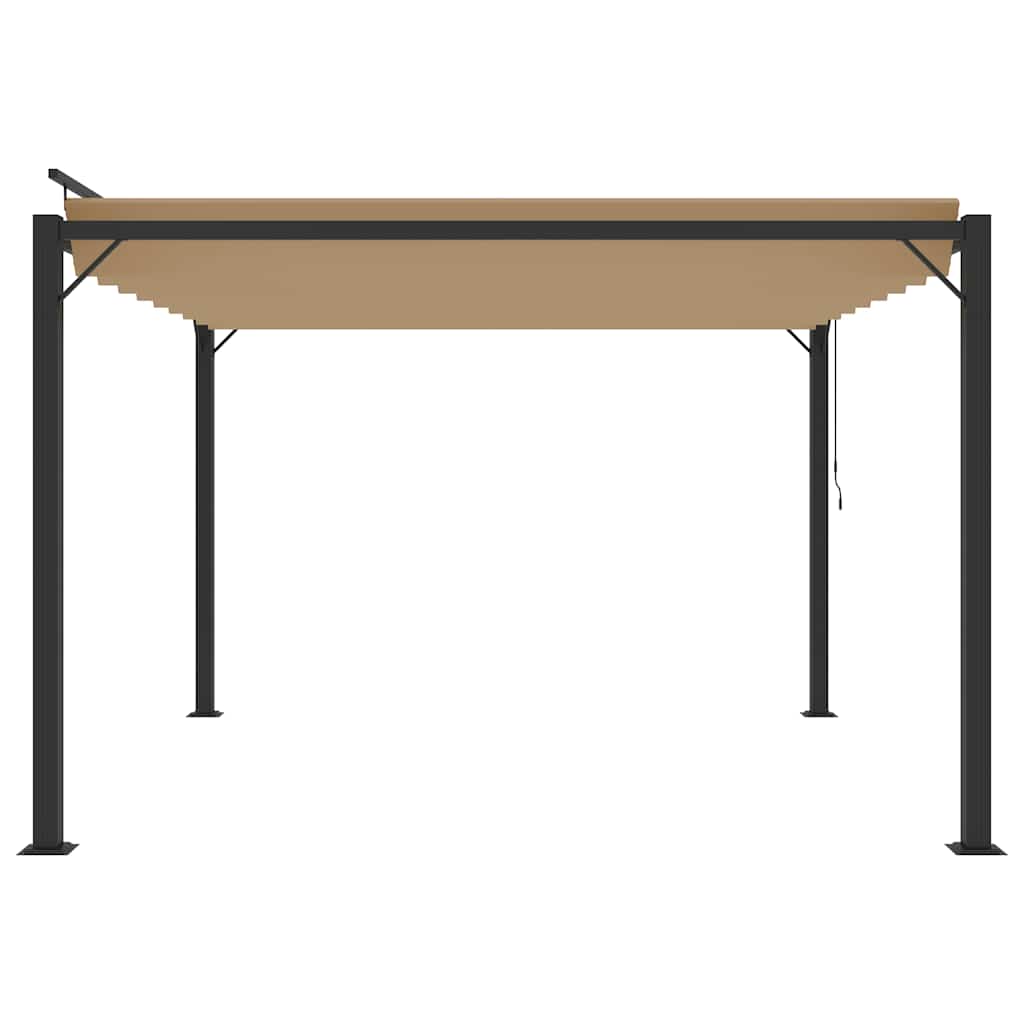 Pavėsinė su žaliuzių stogu, taupe, 3x3m, audinys/aliuminis Pavėsinė su žaliuzių stogu, taupe, 3x3m, audinys/aliuminis - Image 6