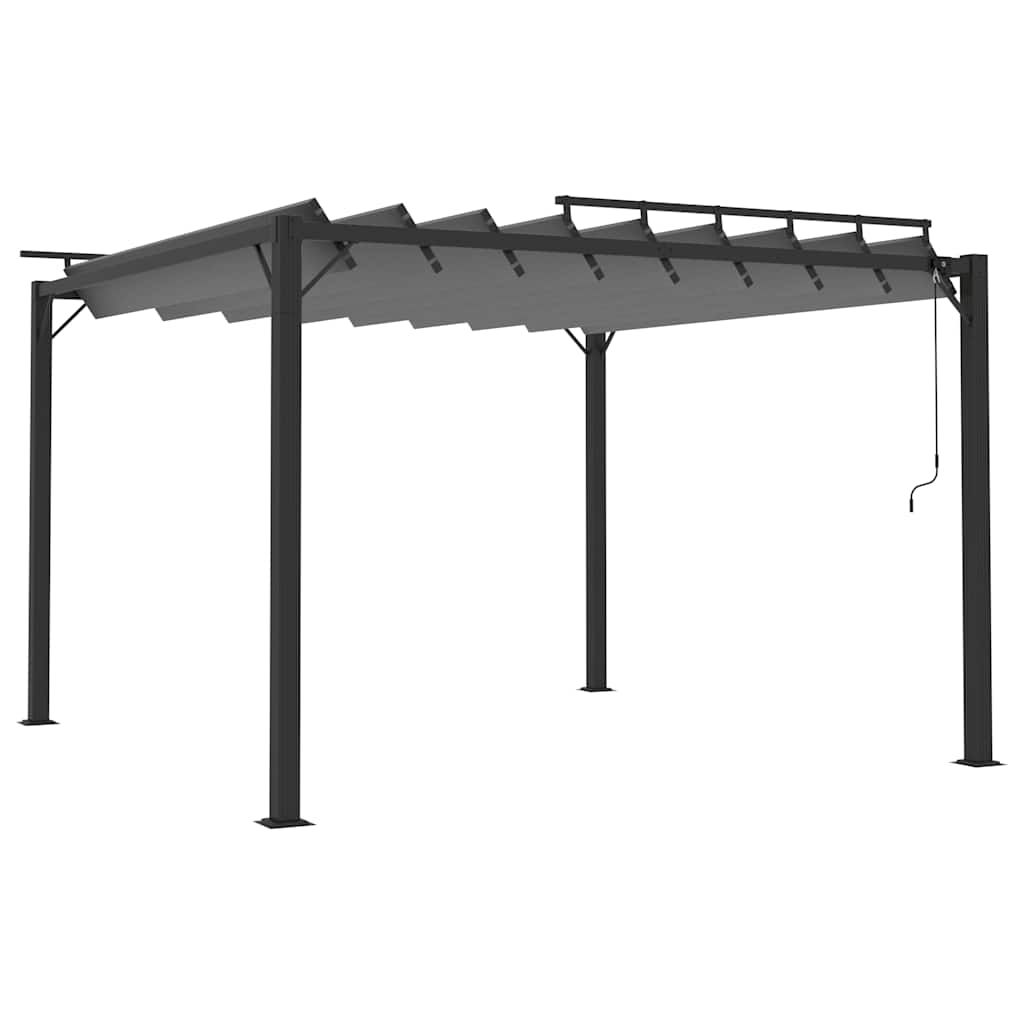 Pavėsinė su žaliuzių stogu, antracito, 3x3m, audinys/aliuminis Pavėsinė su žaliuzių stogu, antracito, 3x3m, audinys/aliuminis - Image 3
