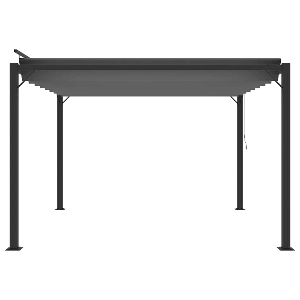Pavėsinė su žaliuzių stogu, antracito, 3x3m, audinys/aliuminis Pavėsinė su žaliuzių stogu, antracito, 3x3m, audinys/aliuminis - Image 5