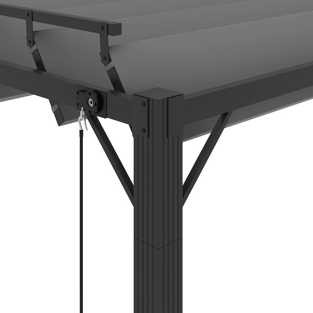 Pavėsinė su žaliuzių stogu, antracito, 3x3m, audinys/aliuminis Pavėsinė su žaliuzių stogu, antracito, 3x3m, audinys/aliuminis - Image 7