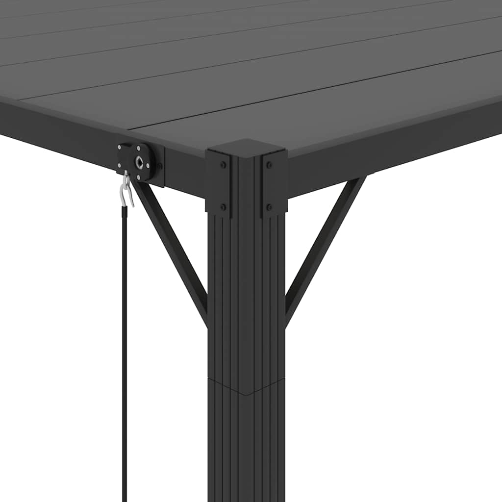 Pavėsinė su žaliuzių stogu, antracito, 3x3m, audinys/aliuminis Pavėsinė su žaliuzių stogu, antracito, 3x3m, audinys/aliuminis - Image 8