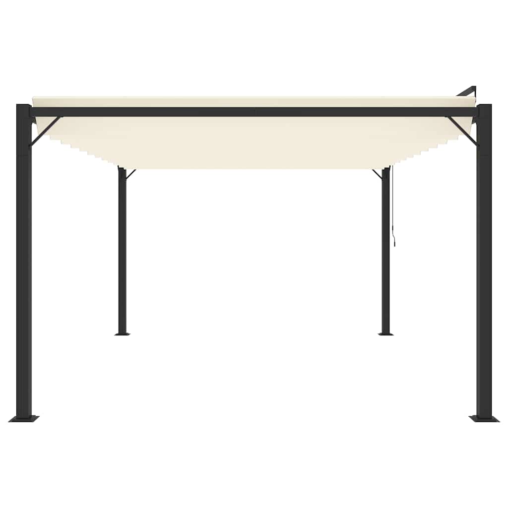Pavėsinė su žaliuzių stogu, kreminė, 3x4m, audinys/aliuminis Pavėsinė su žaliuzių stogu, kreminė, 3x4m, audinys/aliuminis - Image 6