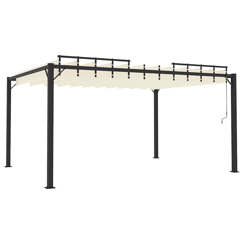 Pavėsinė su žaliuzių stogu, kreminė, 3x4m, audinys/aliuminis Pavėsinė su žaliuzių stogu, kreminė, 3x4m, audinys/aliuminis - Image 5