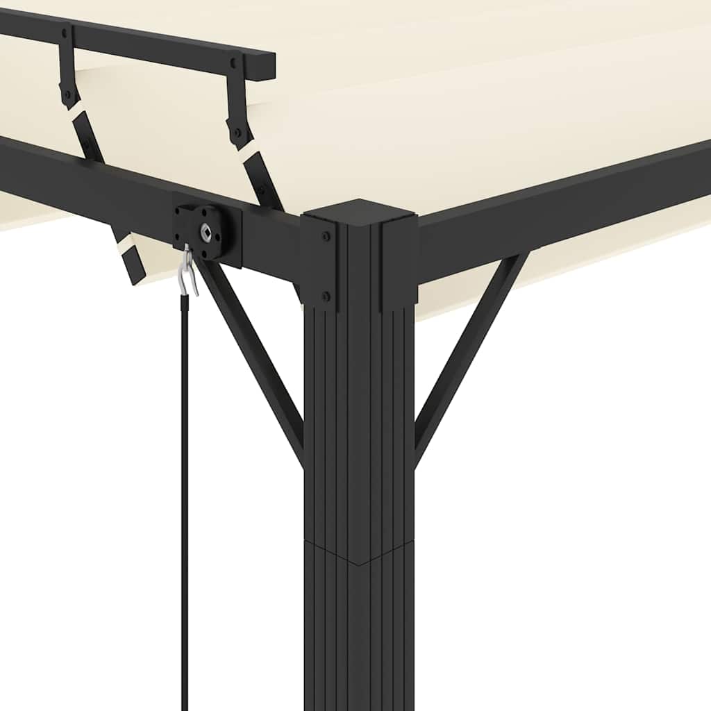 Pavėsinė su žaliuzių stogu, kreminė, 3x4m, audinys/aliuminis Pavėsinė su žaliuzių stogu, kreminė, 3x4m, audinys/aliuminis - Image 7