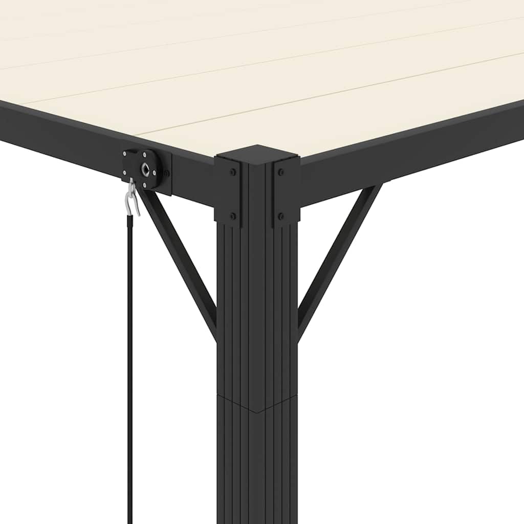 Pavėsinė su žaliuzių stogu, kreminė, 3x4m, audinys/aliuminis Pavėsinė su žaliuzių stogu, kreminė, 3x4m, audinys/aliuminis - Image 8