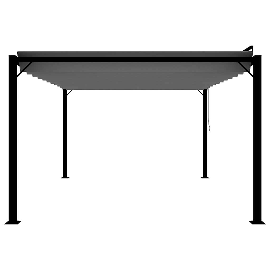 Pavėsinė su žaliuzių stogu, antracito, 3x4m, audinys/aliuminis Pavėsinė su žaliuzių stogu, antracito, 3x4m, audinys/aliuminis - Image 6