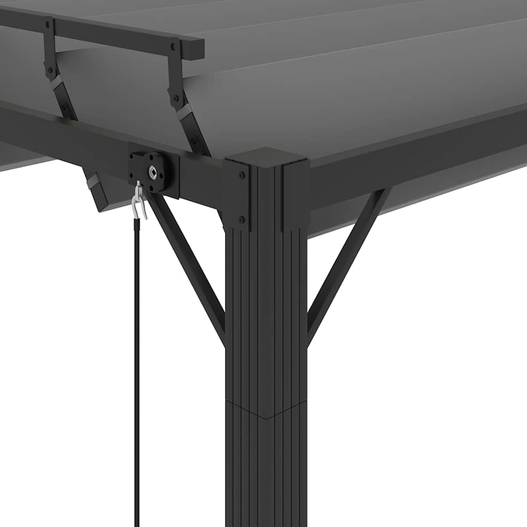 Pavėsinė su žaliuzių stogu, antracito, 3x4m, audinys/aliuminis Pavėsinė su žaliuzių stogu, antracito, 3x4m, audinys/aliuminis - Image 7