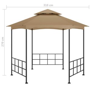 Išskleidžiama pavėsinė su šoninėmis sienomis, taupo spalva, 3,1x2,7m