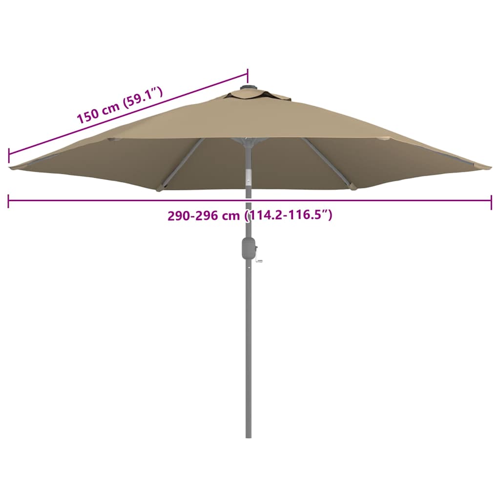 Pakaitinis audinys lauko skėčiui nuo saulės, taupe, 300cm Pakaitinis audinys lauko skėčiui nuo saulės, taupe, 300cm - Image 7