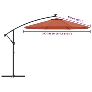 Pakaitinis audinys sodo skėčiui, terakota spalvos, 300cm
