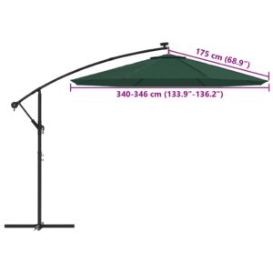 Pakaitinis audinys sodo skėčiui, žalios spalvos, 350cm