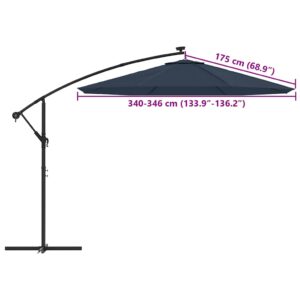 Pakaitinis audinys sodo skėčiui, mėlynos spalvos, 350cm
