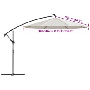 Pakaitinis audinys sodo skėčiui, smėlio baltas, 350cm