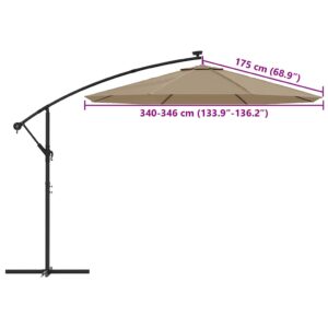 Pakaitinis audinys sodo skėčiui, rusvai pilkas, 350 cm