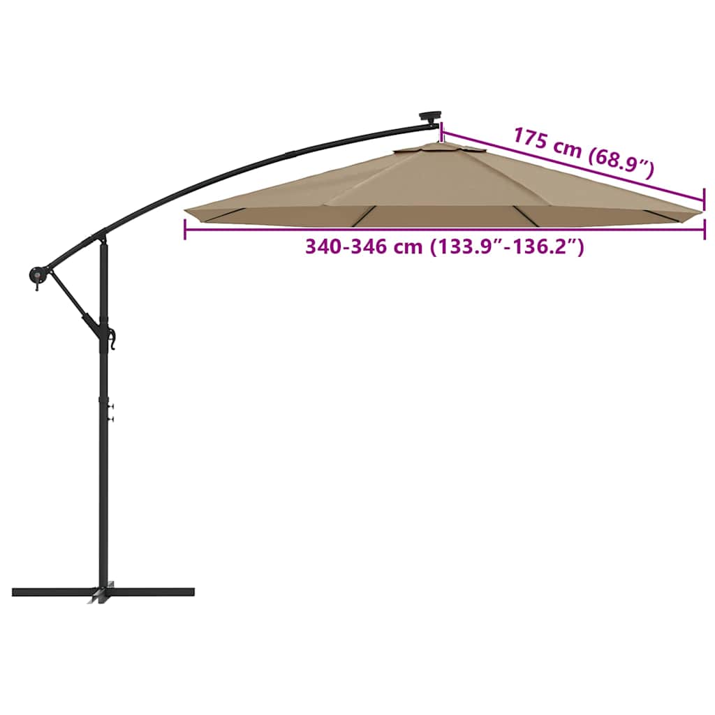 Pakaitinis audinys sodo skėčiui, rusvai pilkas, 350 cm Pakaitinis audinys sodo skėčiui, rusvai pilkas, 350 cm