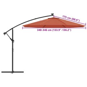 Pakaitinis audinys sodo skėčiui, terakota spalvos, 350cm