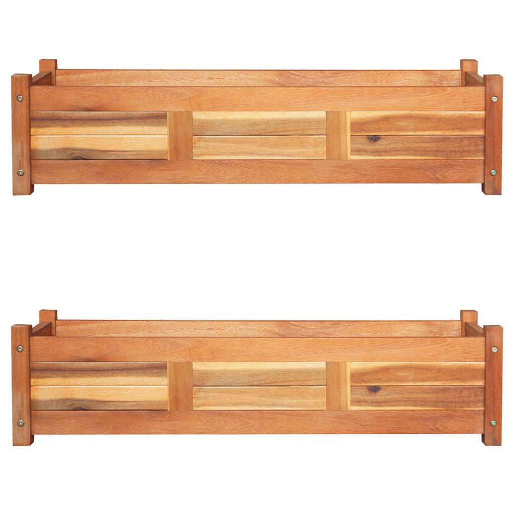 Aukšti sodo loveliai, 2vnt., 100x30x25cm, akacijos mediena Aukšti sodo loveliai, 2vnt., 100x30x25cm, akacijos mediena - Image 2