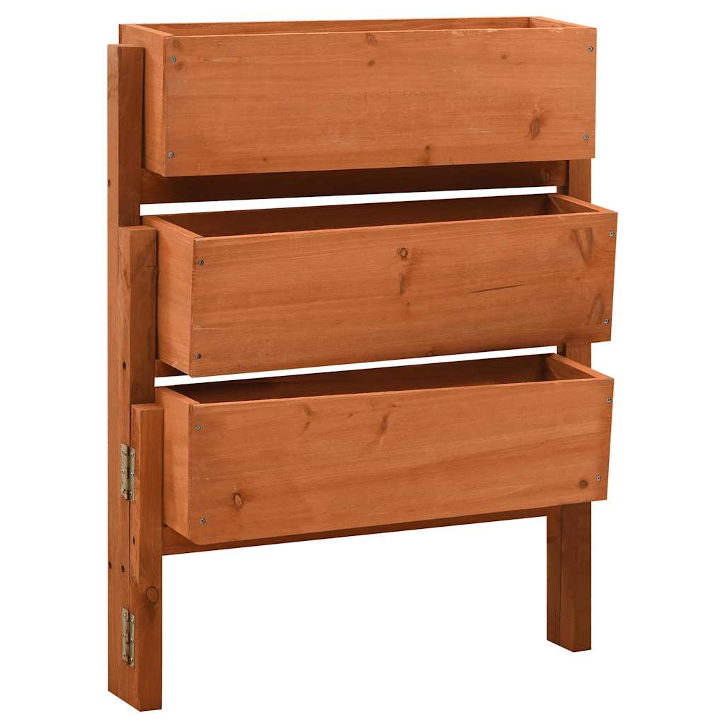 Sulankstomas sodo lovelis, oranžinis, 60x14x75cm, eglės masyvas Sulankstomas sodo lovelis, oranžinis, 60x14x75cm, eglės masyvas - Image 2
