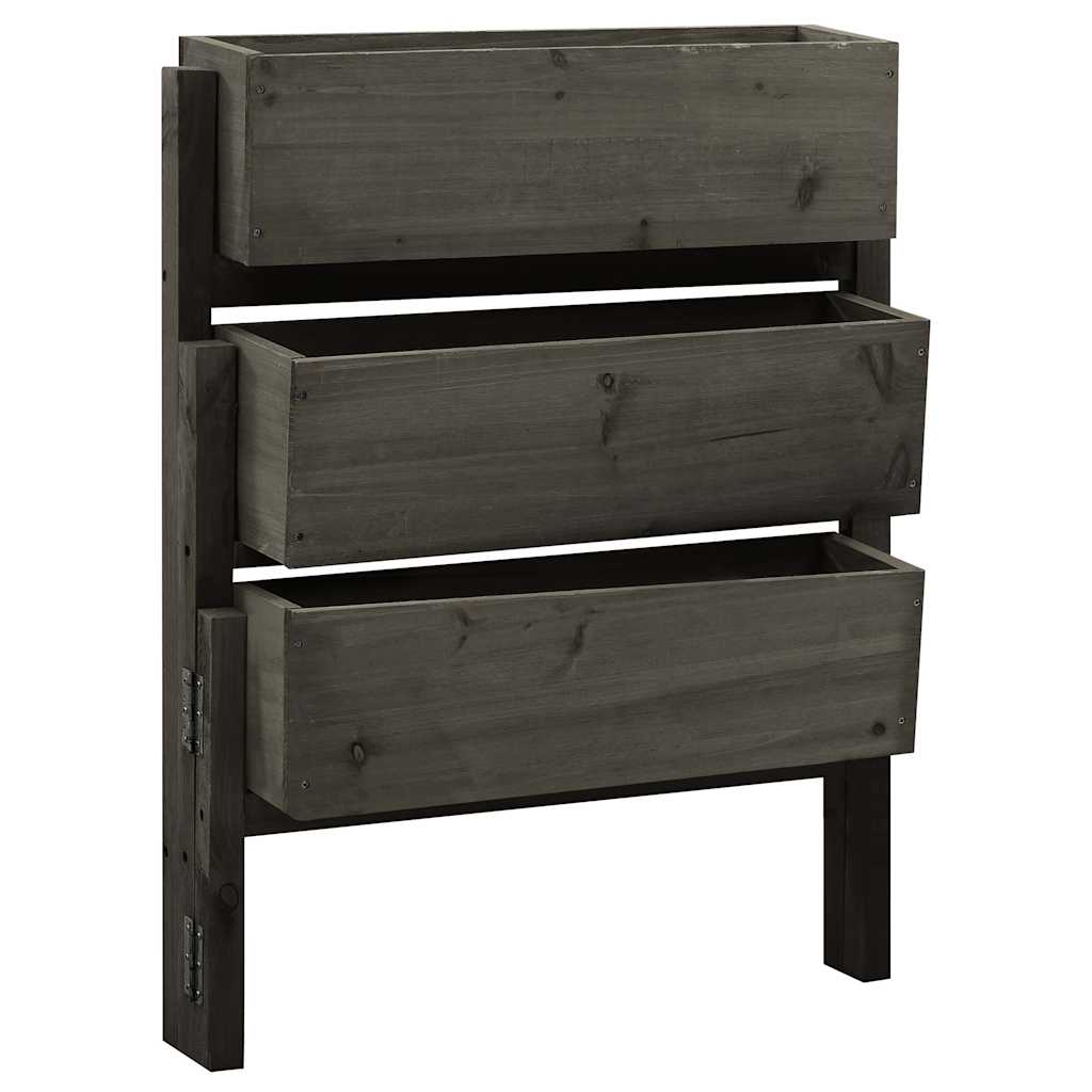 Sulankstomas sodo lovelis, pilkas, 60x14x75cm, eglės masyvas Sulankstomas sodo lovelis, pilkas, 60x14x75cm, eglės masyvas - Image 2