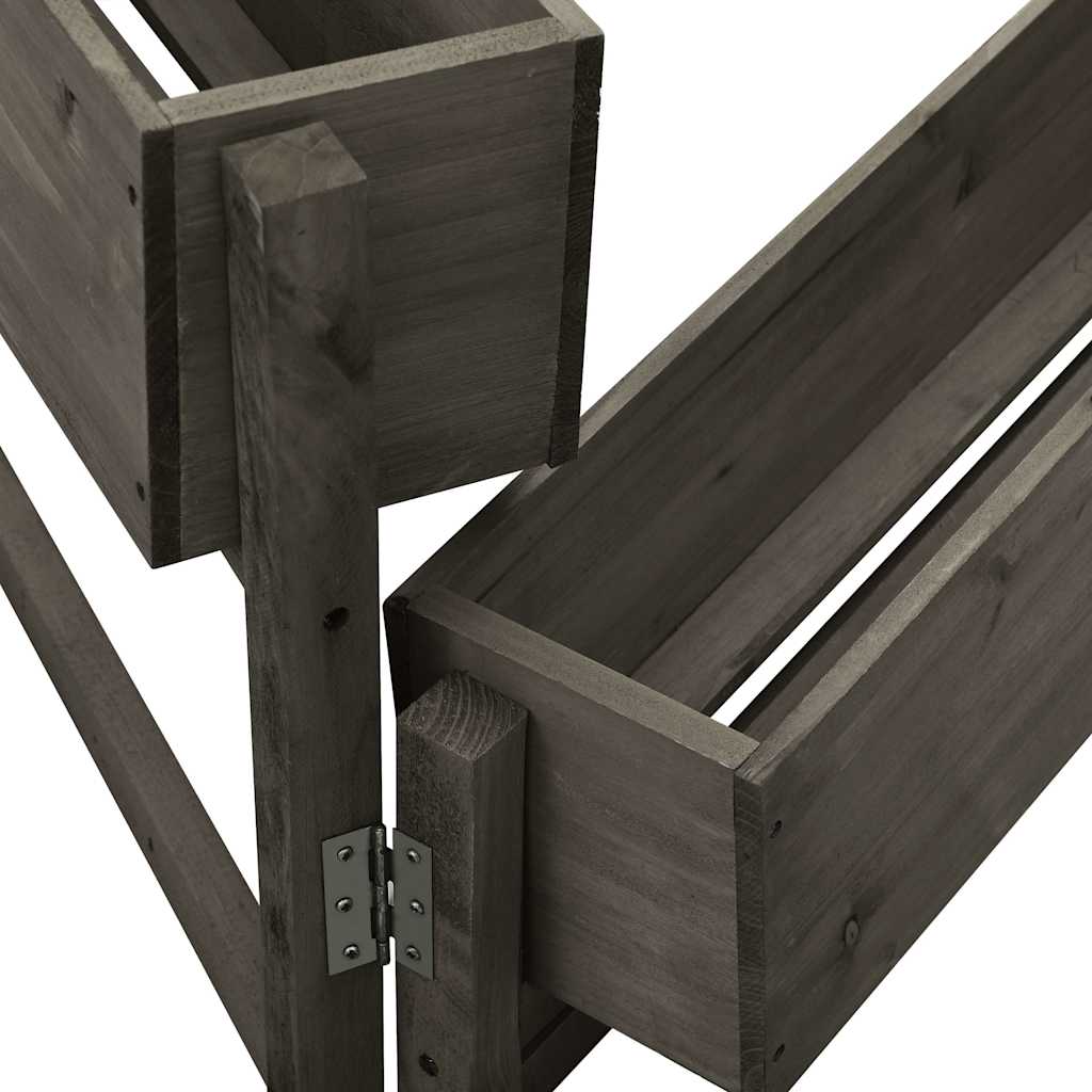 Sulankstomas sodo lovelis, pilkas, 60x14x75cm, eglės masyvas Sulankstomas sodo lovelis, pilkas, 60x14x75cm, eglės masyvas - Image 3