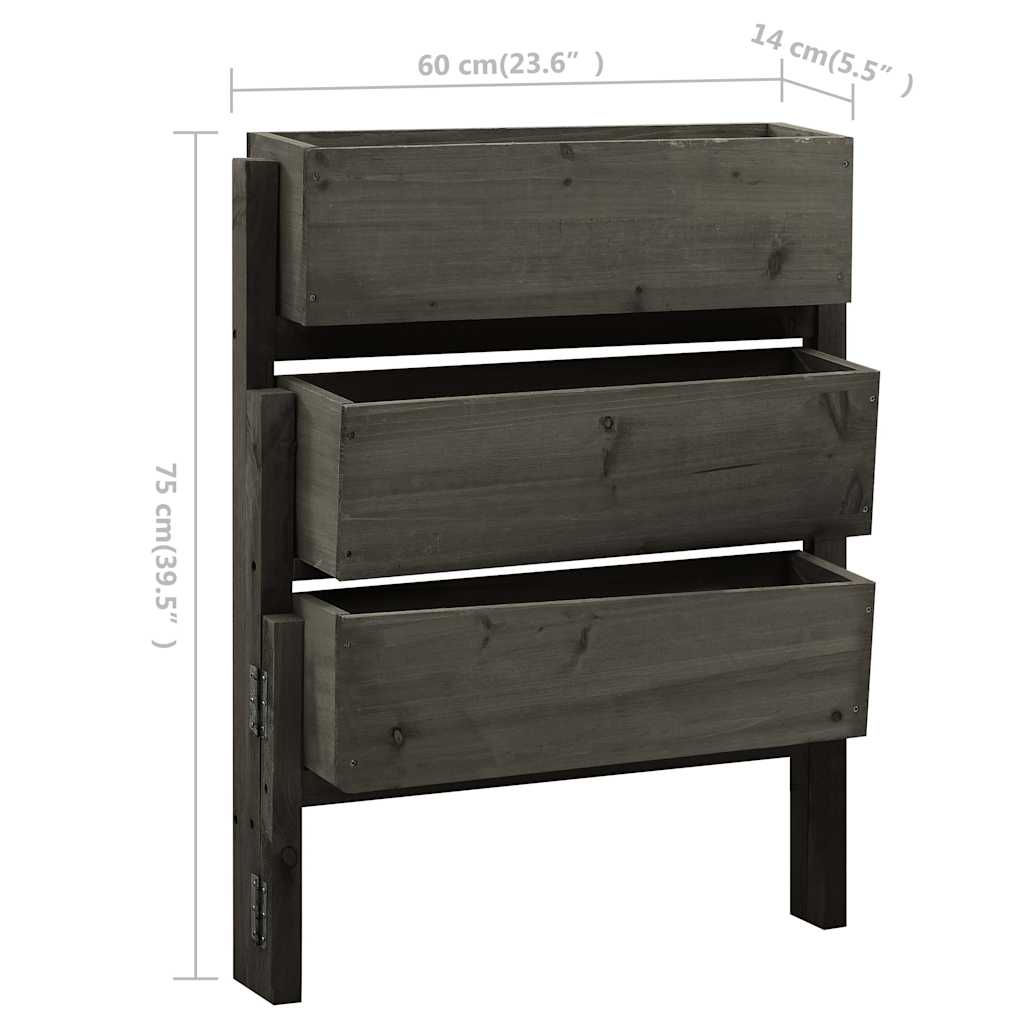 Sulankstomas sodo lovelis, pilkas, 60x14x75cm, eglės masyvas Sulankstomas sodo lovelis, pilkas, 60x14x75cm, eglės masyvas