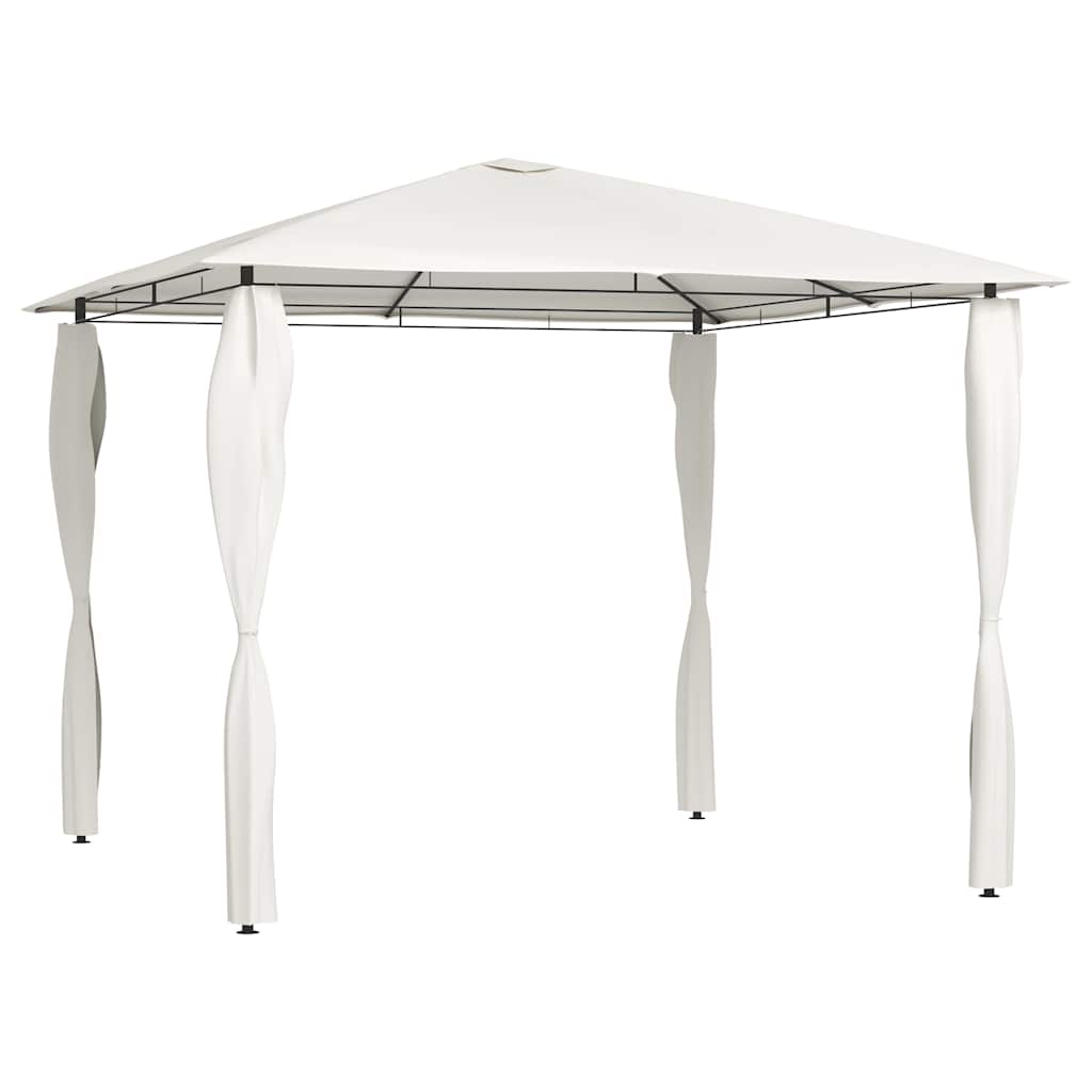 Pavėsinė su stulpų uždangalais, kreminė, 3x3x2,6m, 160g/m² Pavėsinė su stulpų uždangalais, kreminė, 3x3x2,6m, 160g/m² - Image 2