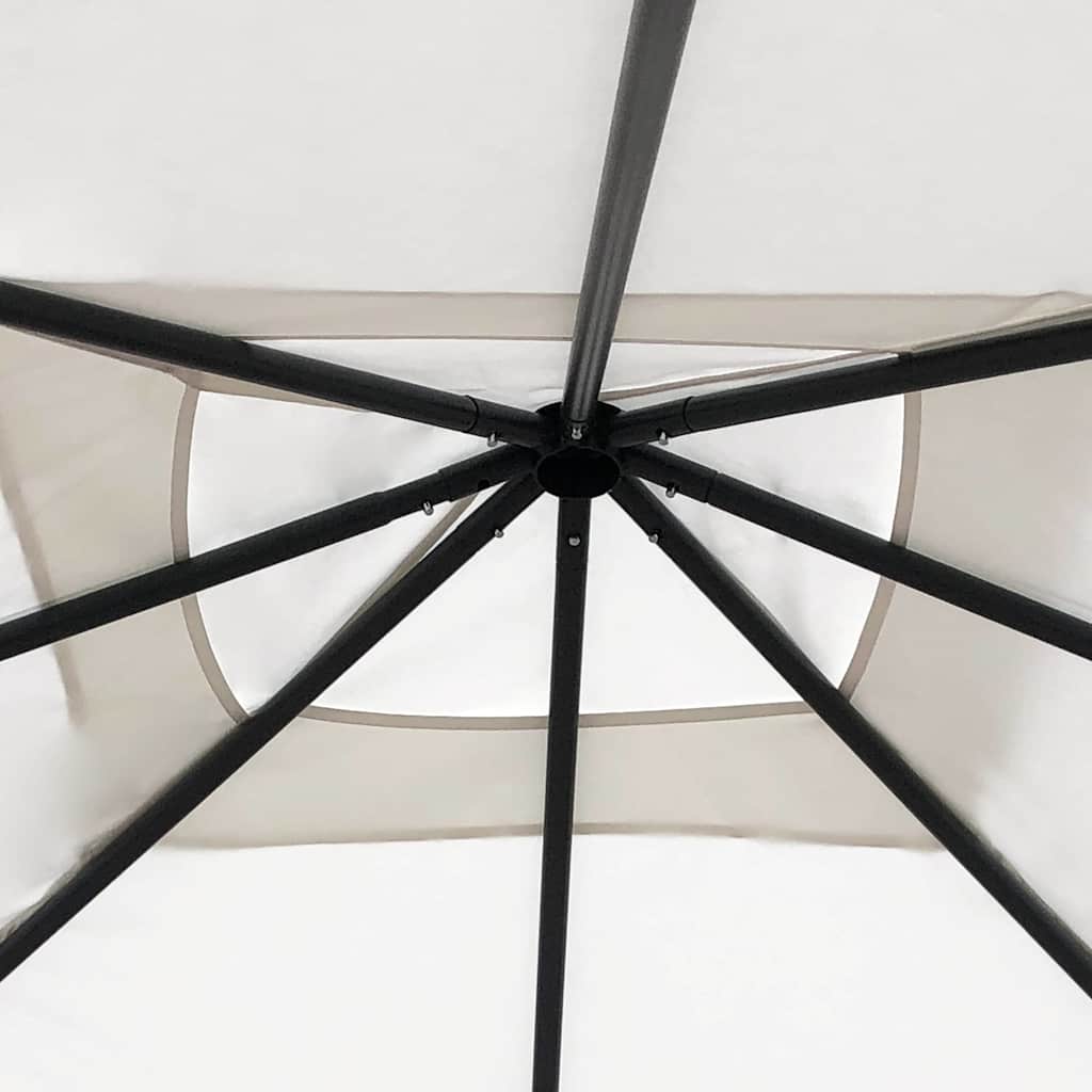 Pavėsinė su stulpų uždangalais, kreminė, 3x3x2,6m, 160g/m² Pavėsinė su stulpų uždangalais, kreminė, 3x3x2,6m, 160g/m² - Image 3