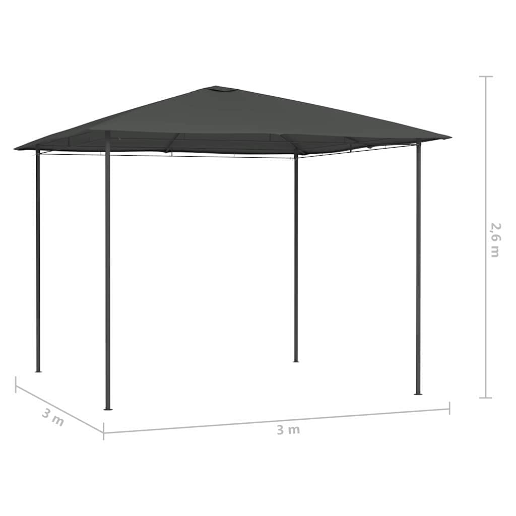Pavėsinė, antracito spalvos, 3x3x2,6m, 160g/m² Pavėsinė, antracito spalvos, 3x3x2,6m, 160g/m²