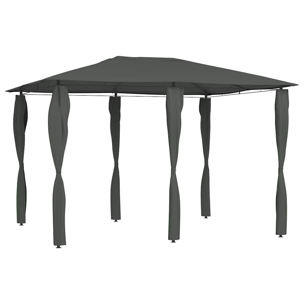 Pavėsinė su stulpų uždangalais, antracito, 3x4x2,6m, 160g/m² Pavėsinė su stulpų uždangalais, antracito, 3x4x2,6m, 160g/m² - Image 2