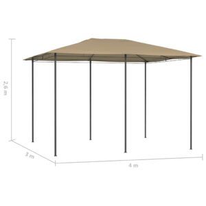 Pavėsinė, taupe spalvos, 3x4x2,6m, 160g/m²