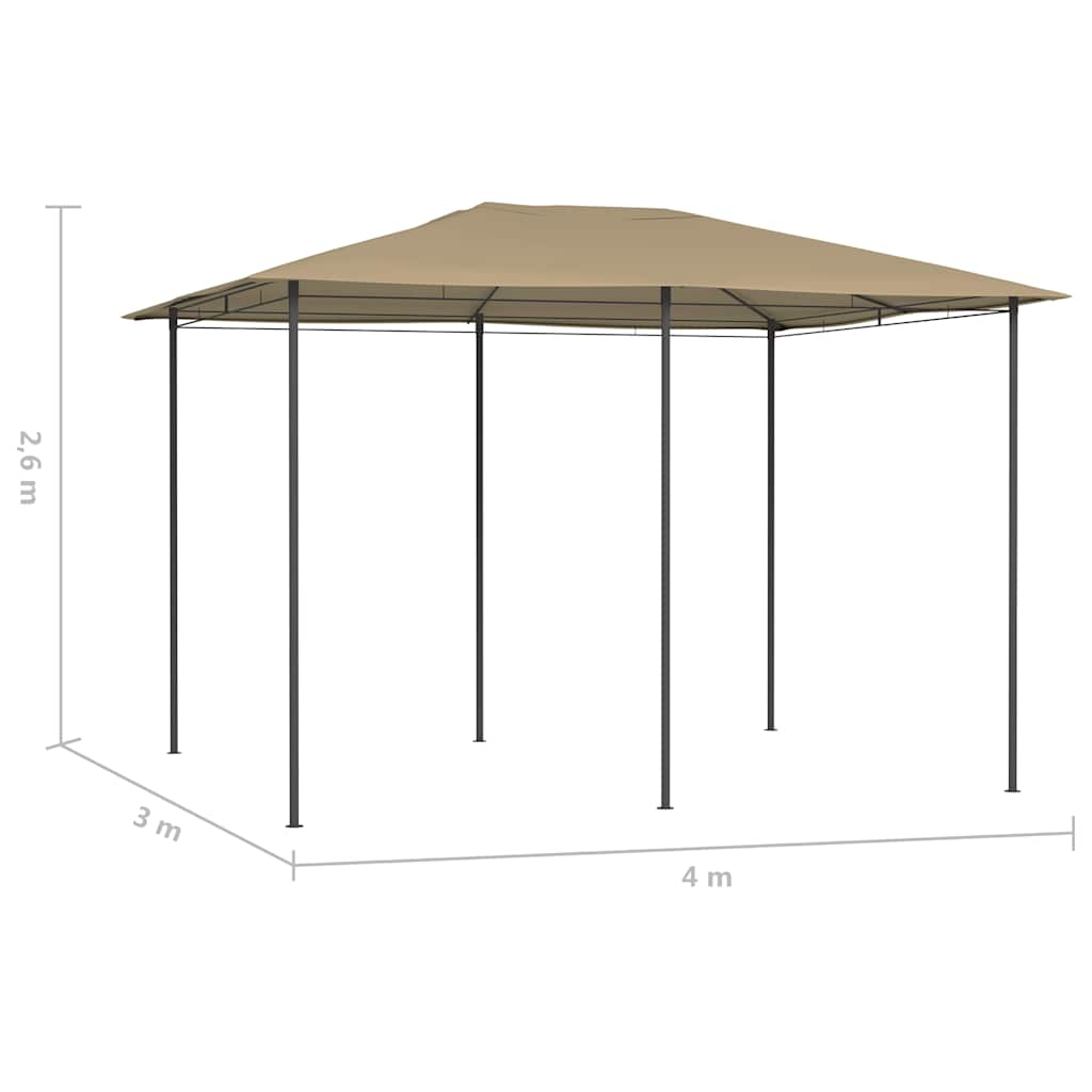 Pavėsinė, taupe spalvos, 3x4x2,6m, 160g/m² Pavėsinė, taupe spalvos, 3x4x2,6m, 160g/m²