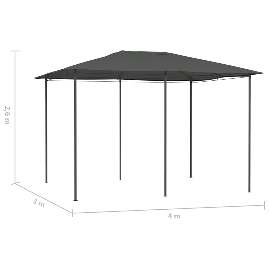 Pavėsinė, antracito spalvos, 3x4x2,6m, 160g/m² Pavėsinė, antracito spalvos, 3x4x2,6m, 160g/m²