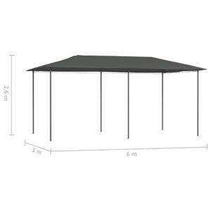 Pavėsinė, antracito spalvos, 2,98x5,3x2,59m, 160g/m²