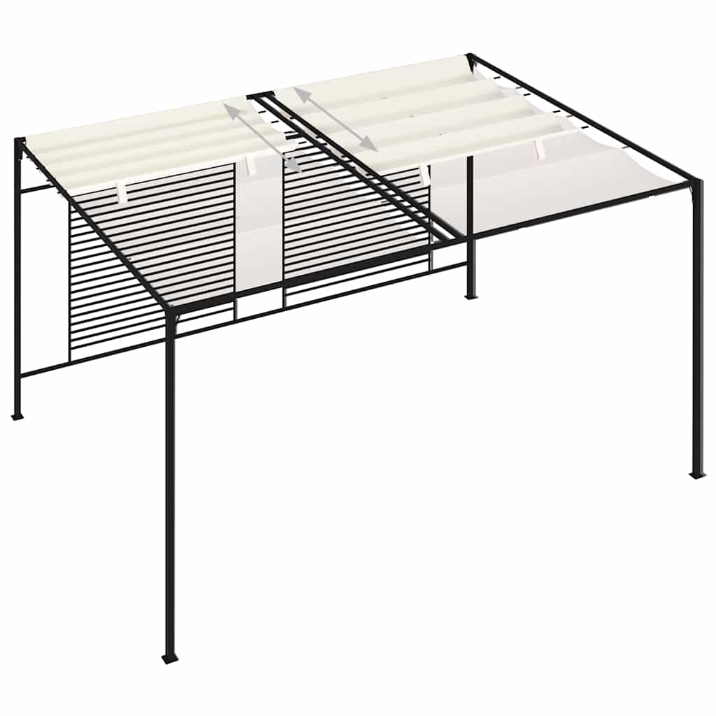 Pavėsinė su įtraukiamu stogu, kreminė, 3x4x2,3m, 180g/m² Pavėsinė su įtraukiamu stogu, kreminė, 3x4x2,3m, 180g/m² - Image 4