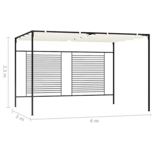 Pavėsinė su įtraukiamu stogu, kreminė, 3x4x2,3m, 180g/m²