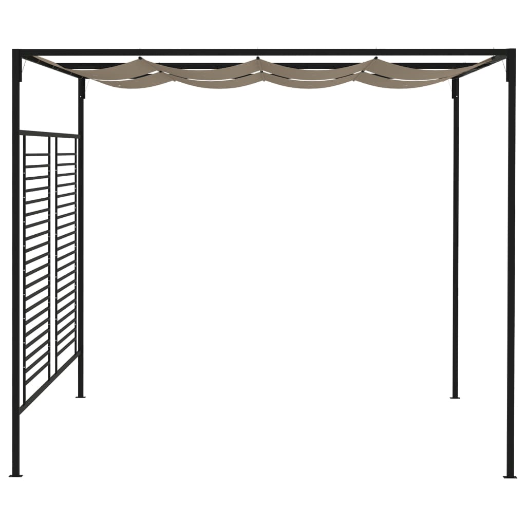 Pavėsinė su įtraukiamu stogu, taupe spalvos, 3x4x2,3m, 180g/m² Pavėsinė su įtraukiamu stogu, taupe spalvos, 3x4x2,3m, 180g/m² - Image 3