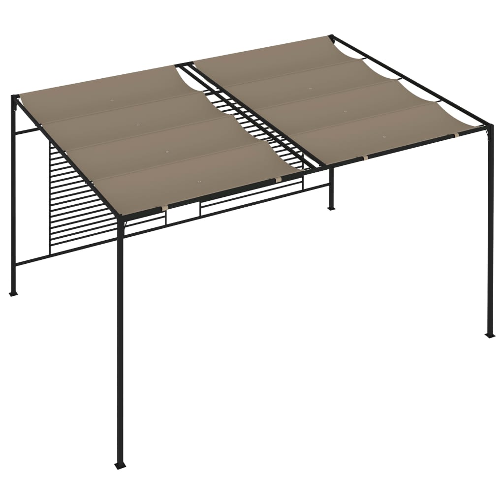 Pavėsinė su įtraukiamu stogu, taupe spalvos, 3x4x2,3m, 180g/m² Pavėsinė su įtraukiamu stogu, taupe spalvos, 3x4x2,3m, 180g/m² - Image 4