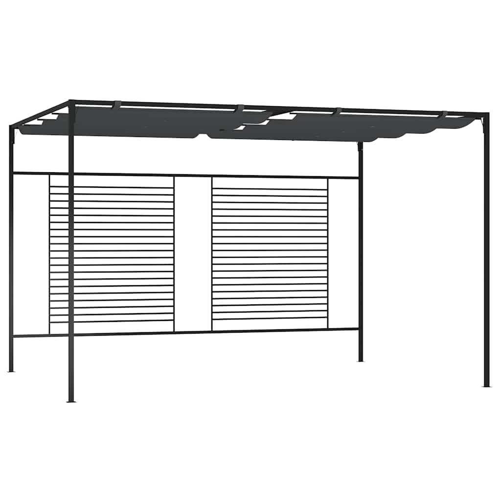 Pavėsinė su įtraukiamu stogu, antracito, 4x3x2,3m, 180g/m² Pavėsinė su įtraukiamu stogu, antracito, 4x3x2,3m, 180g/m² - Image 2