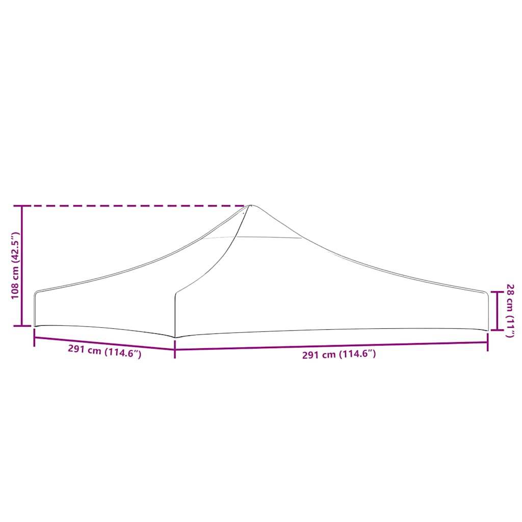 Proginės palapinės stogas, smėlio spalvos, 3x3m, 270 g/m² Proginės palapinės stogas, smėlio spalvos, 3x3m, 270 g/m²