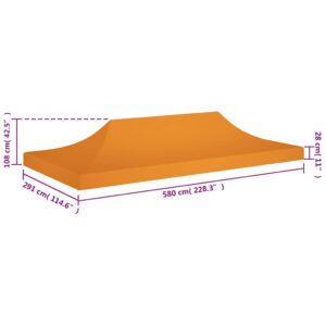 Proginės palapinės stogas, oranžinės spalvos, 6x3m, 270 g/m²
