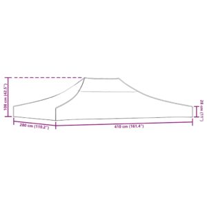 Proginės palapinės stogas, taupe spalvos, 4x3m, 270 g/m²