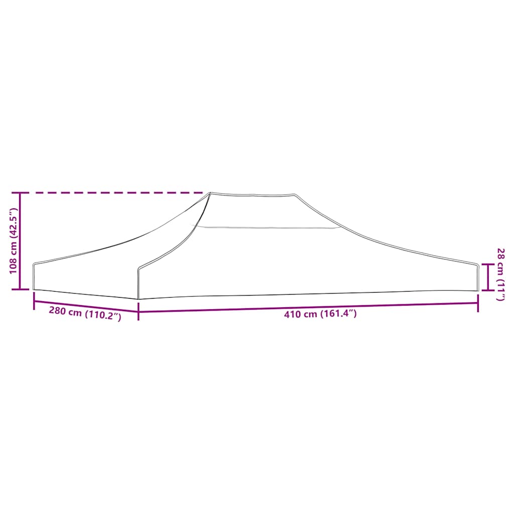 Proginės palapinės stogas, terakota spalvos, 4x3m, 270 g/m² Proginės palapinės stogas, terakota spalvos, 4x3m, 270 g/m²