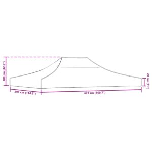 Proginės palapinės stogas, taupe spalvos, 4,5x3m, 270 g/m²