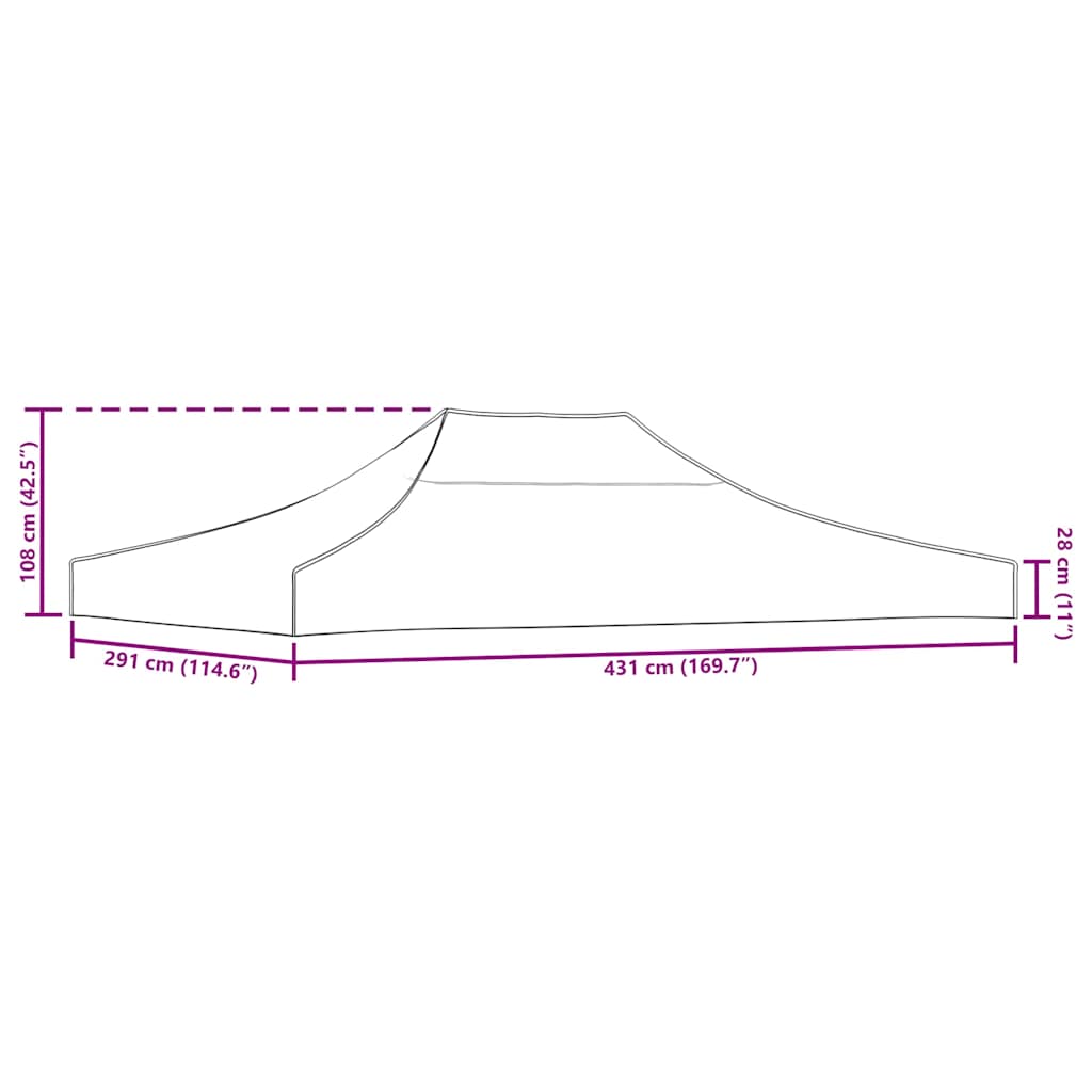 Proginės palapinės stogas, taupe spalvos, 4,5x3m, 270 g/m² Proginės palapinės stogas, taupe spalvos, 4,5x3m, 270 g/m²