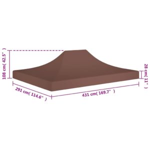 Proginės palapinės stogas, rudos spalvos, 4,5x3m, 270 g/m²