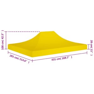 Proginės palapinės stogas, geltonos spalvos, 4,5x3m, 270 g/m²